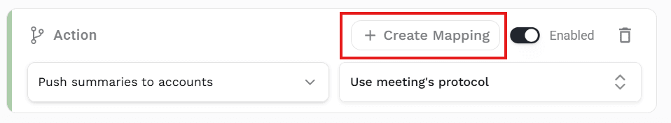 Dynamics 365 action with the Create Mapping button